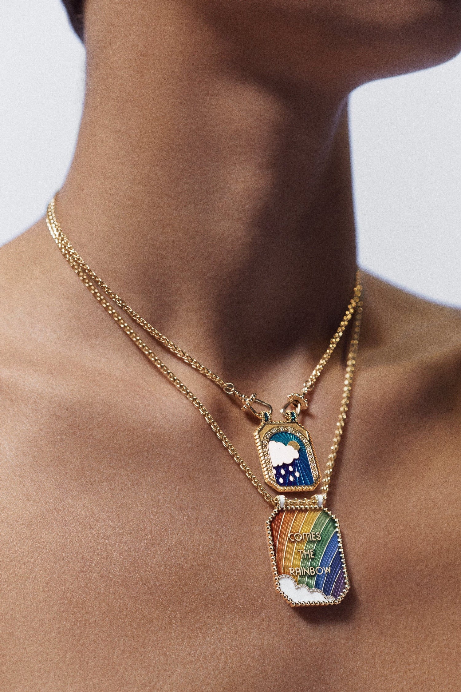 Marie Lichtenberg Staging Scapulaires After the rain comes the rainbow double scapular