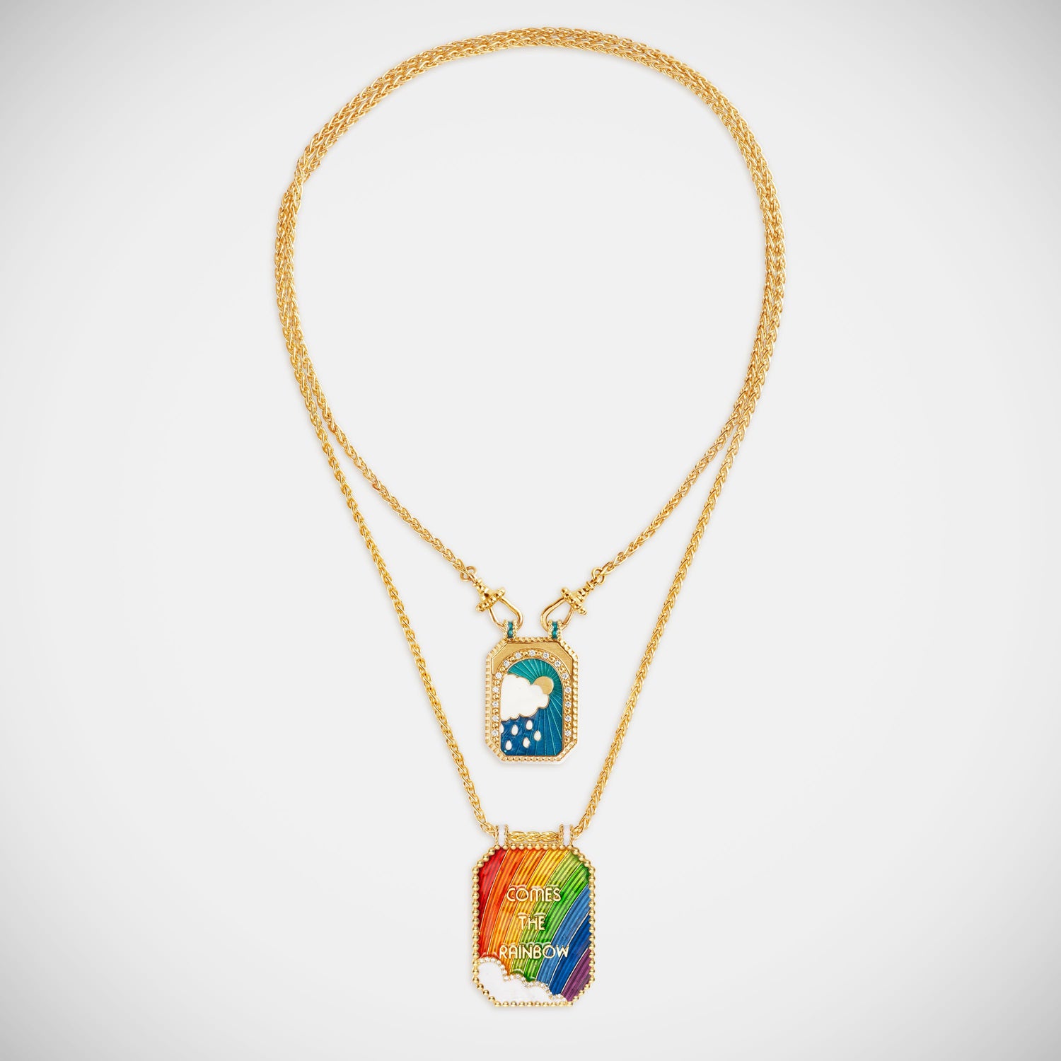 Marie Lichtenberg Staging Scapulaires After the rain comes the rainbow double scapular