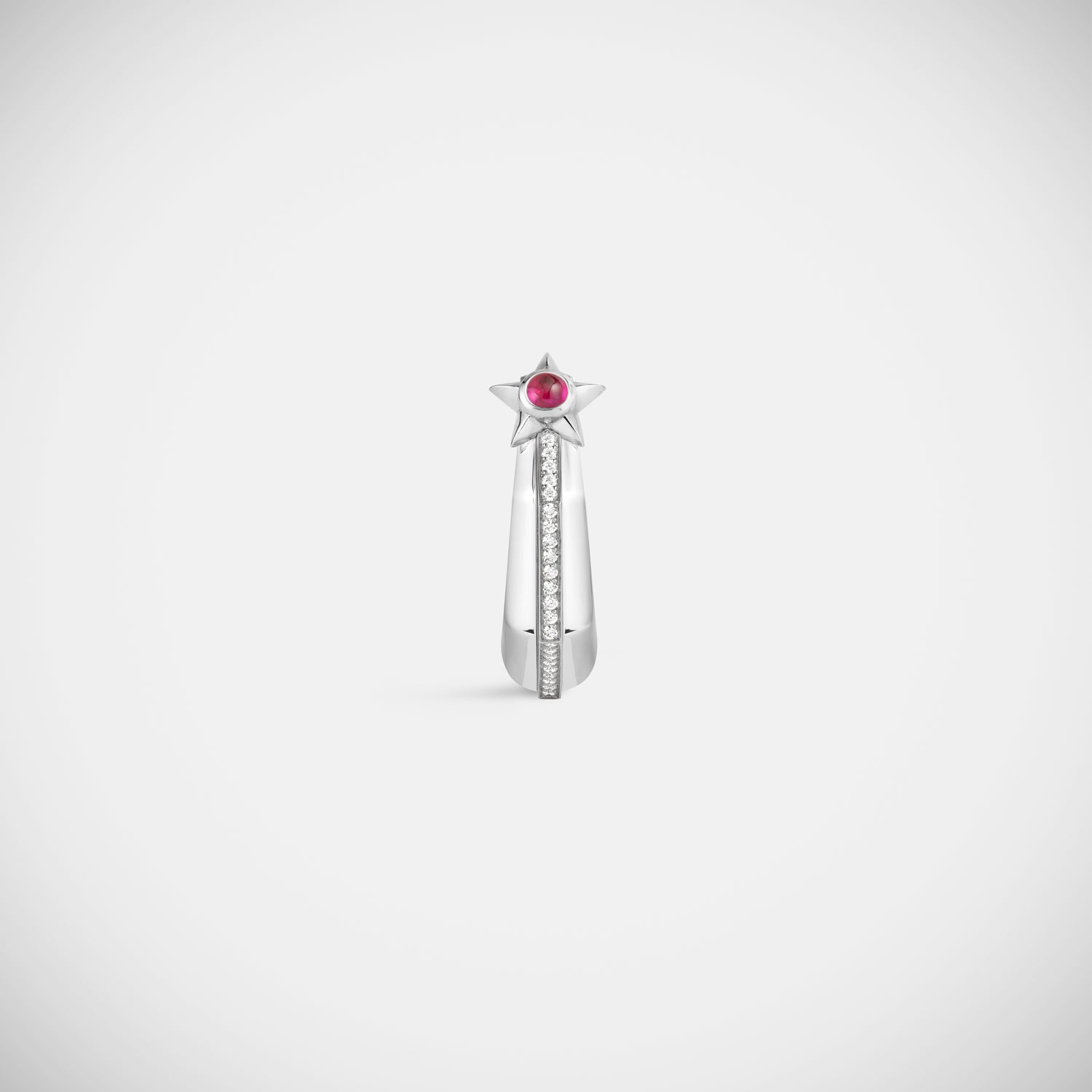 Marie Lichtenberg Staging Earring Baba Medium Ruby Earring White Gold