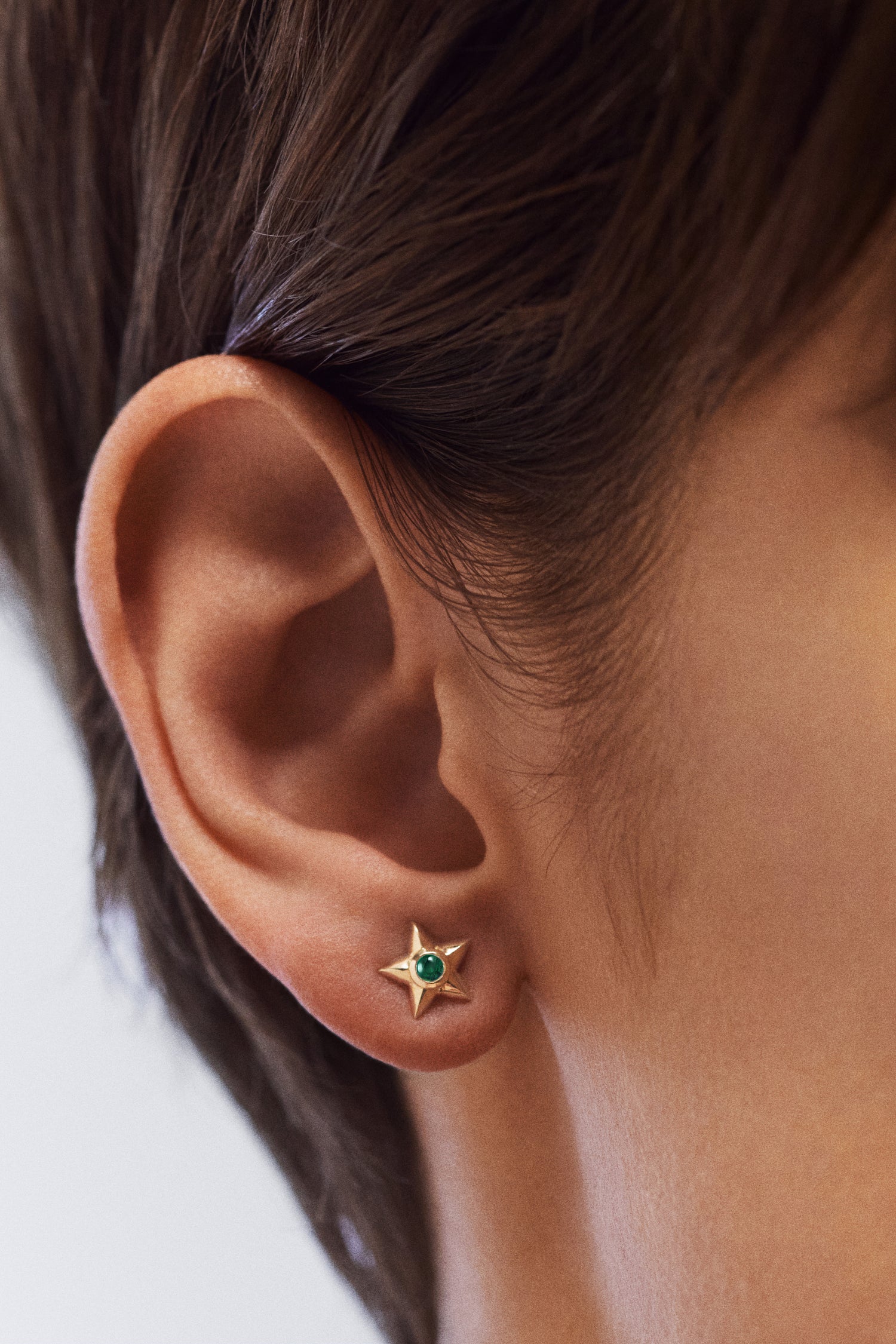 Marie Lichtenberg Staging Earring Baba Stud Emerald Earring