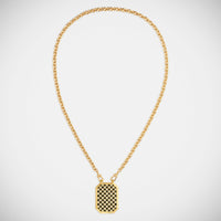 Marie Lichtenberg Staging Scapulaires Check Black Diamond Scapular on Rosa Classic Chain
