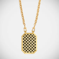 Marie Lichtenberg Staging Scapulaires Check Black Diamond Scapular on Rosa Classic Chain