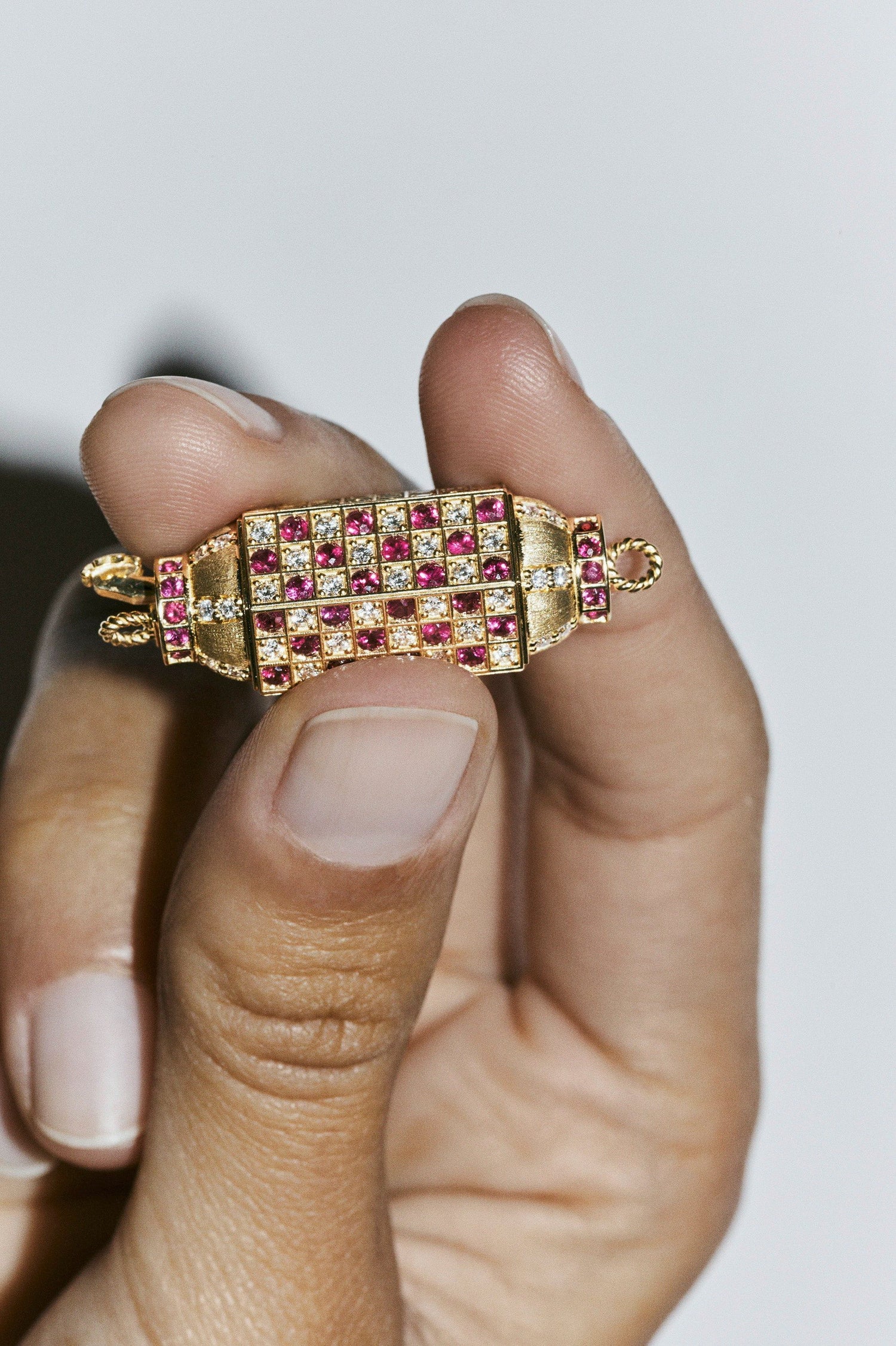 Marie Lichtenberg Staging Locket Check Ruby Locket on Rosa Classic Chain