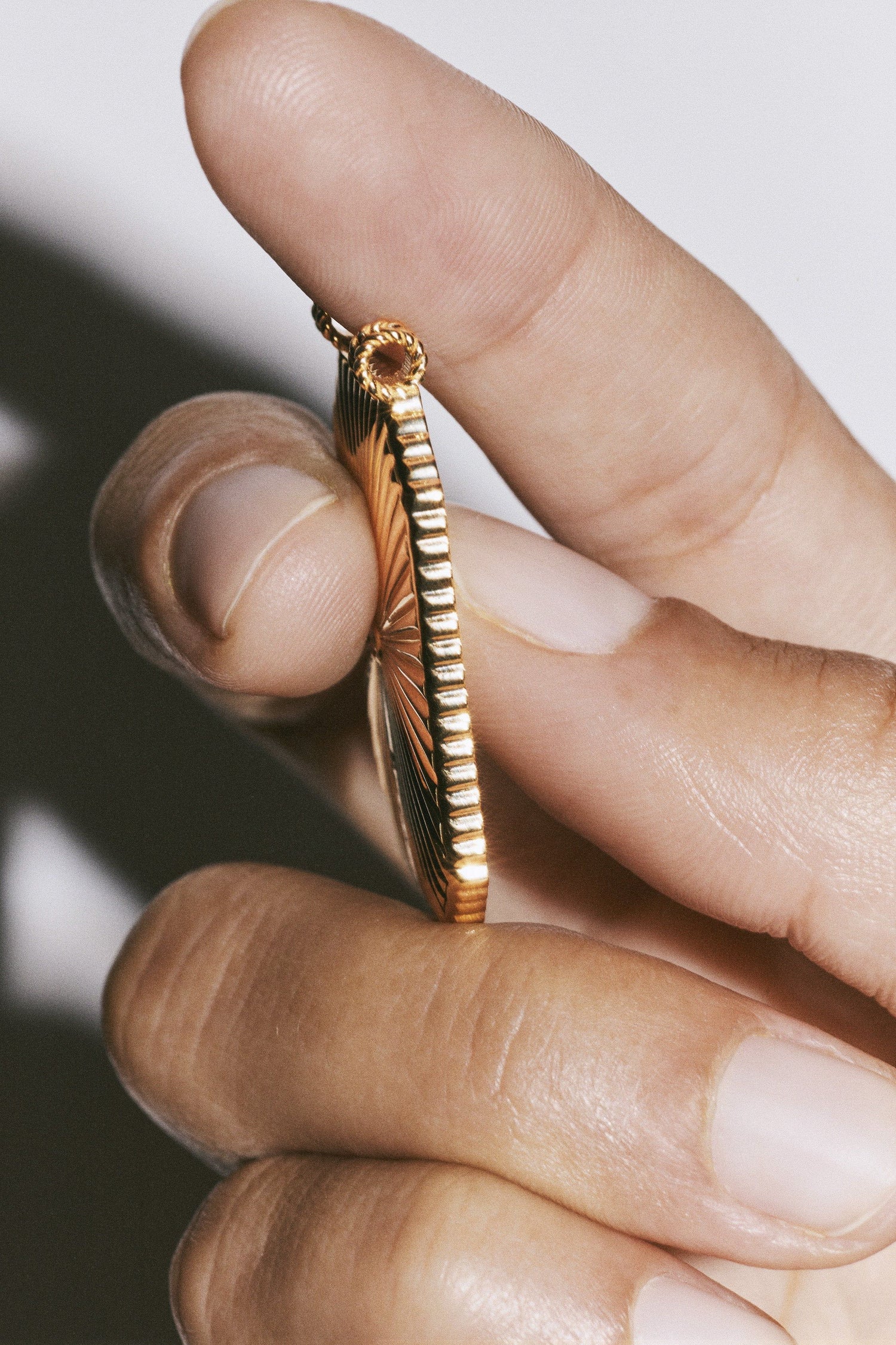 Marie Lichtenberg Staging Scapulaires Check Ruby Scapular on Rosa Classic Chain