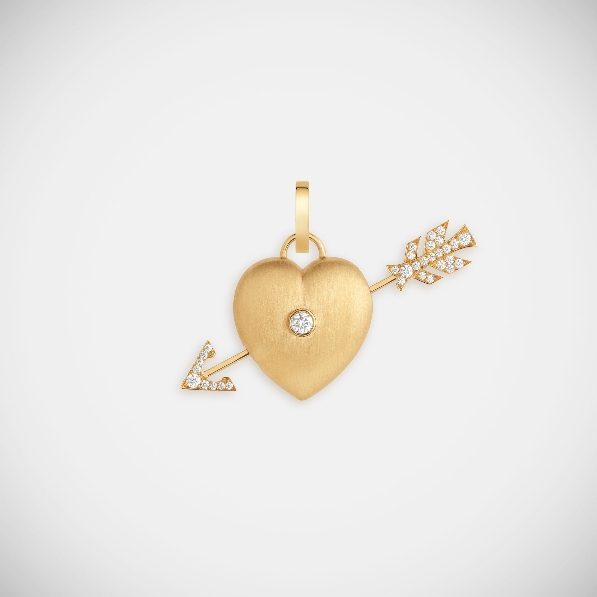 Pendentif Charm Vintage Cœur En Cage, Laiton Doré, état D'usage