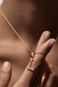 Marie Lichtenberg Staging Pendant Custom Diamond Letter Charm