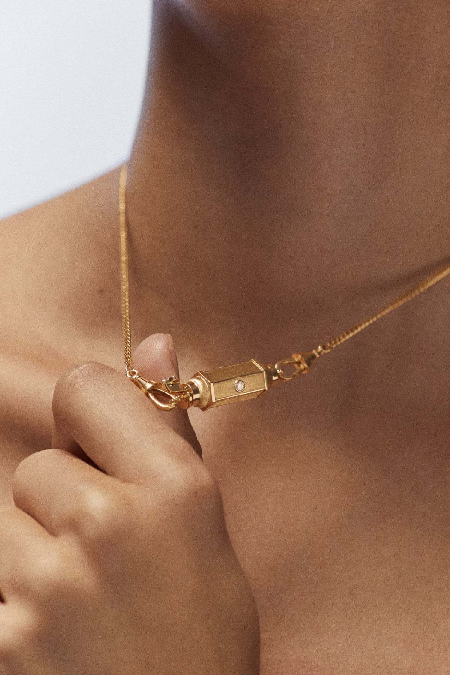 Marie Lichtenberg Staging Baby locket Diamond Gold Baby locket Necklace