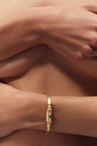 Marie Lichtenberg Staging Bracelet Emerald Baby Locket Bracelet