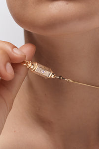 Marie Lichtenberg Staging Baby locket Evil Eye Gold Baby Locket Necklace