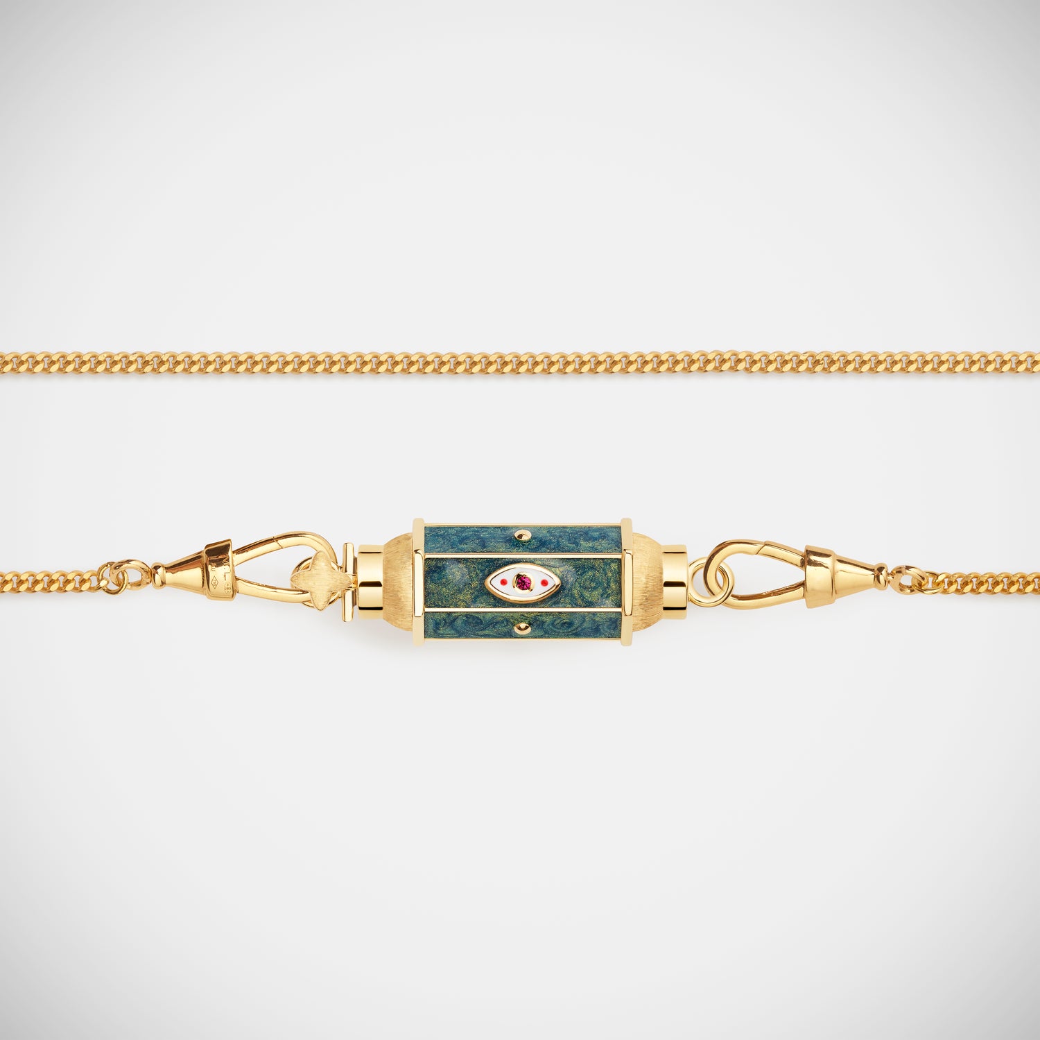 Marie Lichtenberg Staging Baby locket Evil Eye Green Baby Locket Necklace