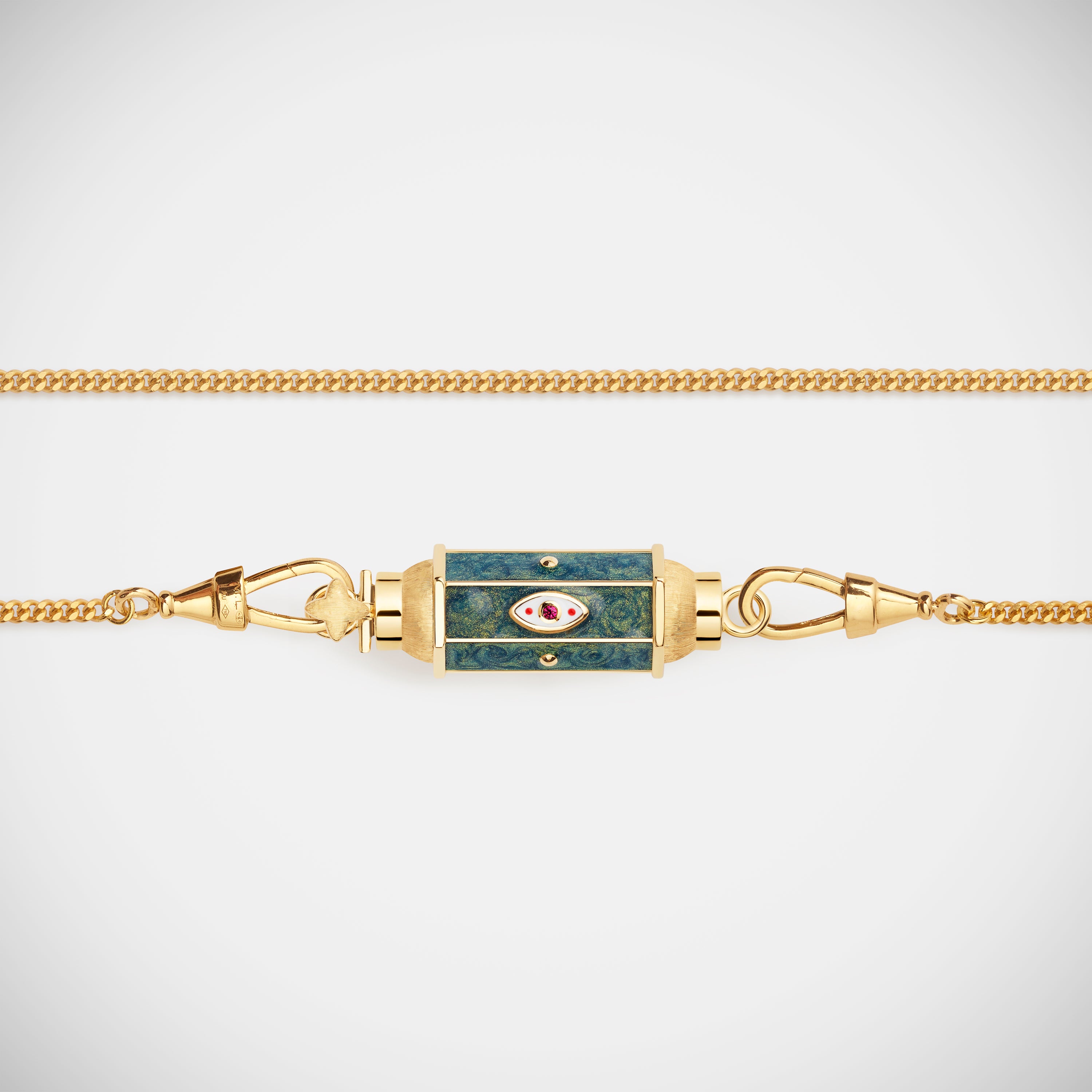 Marie Lichtenberg Staging Baby locket Evil Eye Green Baby Locket Necklace