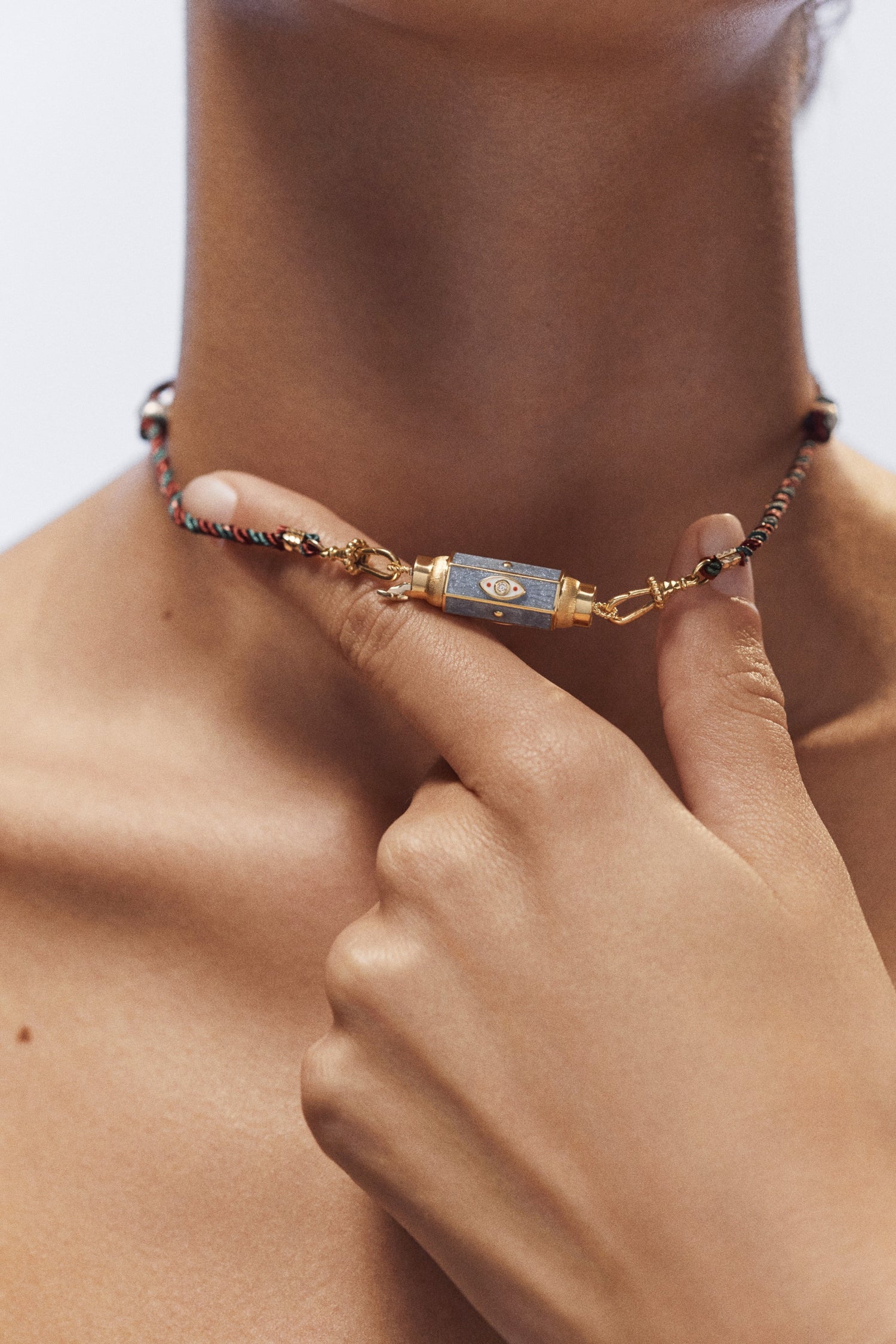 Marie Lichtenberg Staging Baby locket Evil Eye Silver Baby Locket