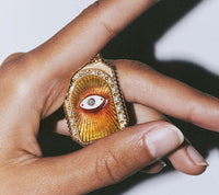 Marie Lichtenberg Staging Scapulaires Eye protect orange scapular