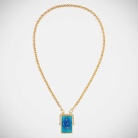 Marie Lichtenberg Staging Scapulaires Love You Spinning Scapular on Rosa Classic Chain