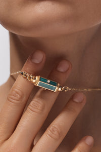 Marie Lichtenberg Staging Baby locket Malachite baby locket Necklace