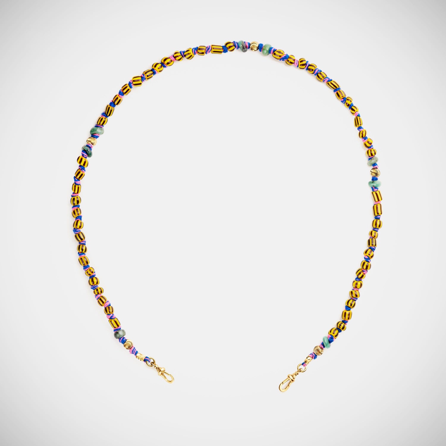 Marie Lichtenberg Staging Link Mauli beads ghana yellow & black 35cm