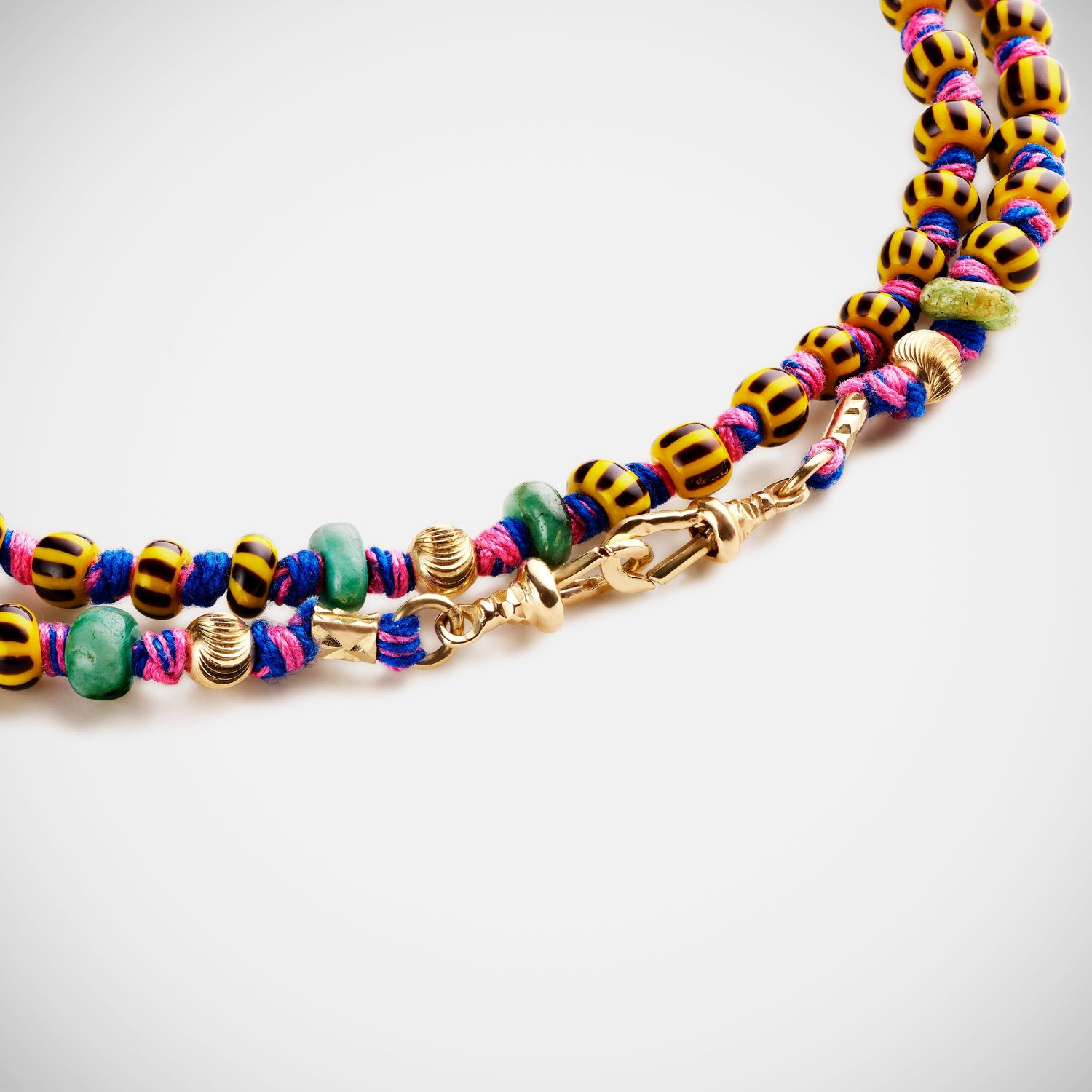 Marie Lichtenberg Staging Link Mauli beads ghana yellow & black 35cm