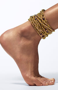 Marie Lichtenberg Staging Link Mauli beads ghana yellow & black 4m