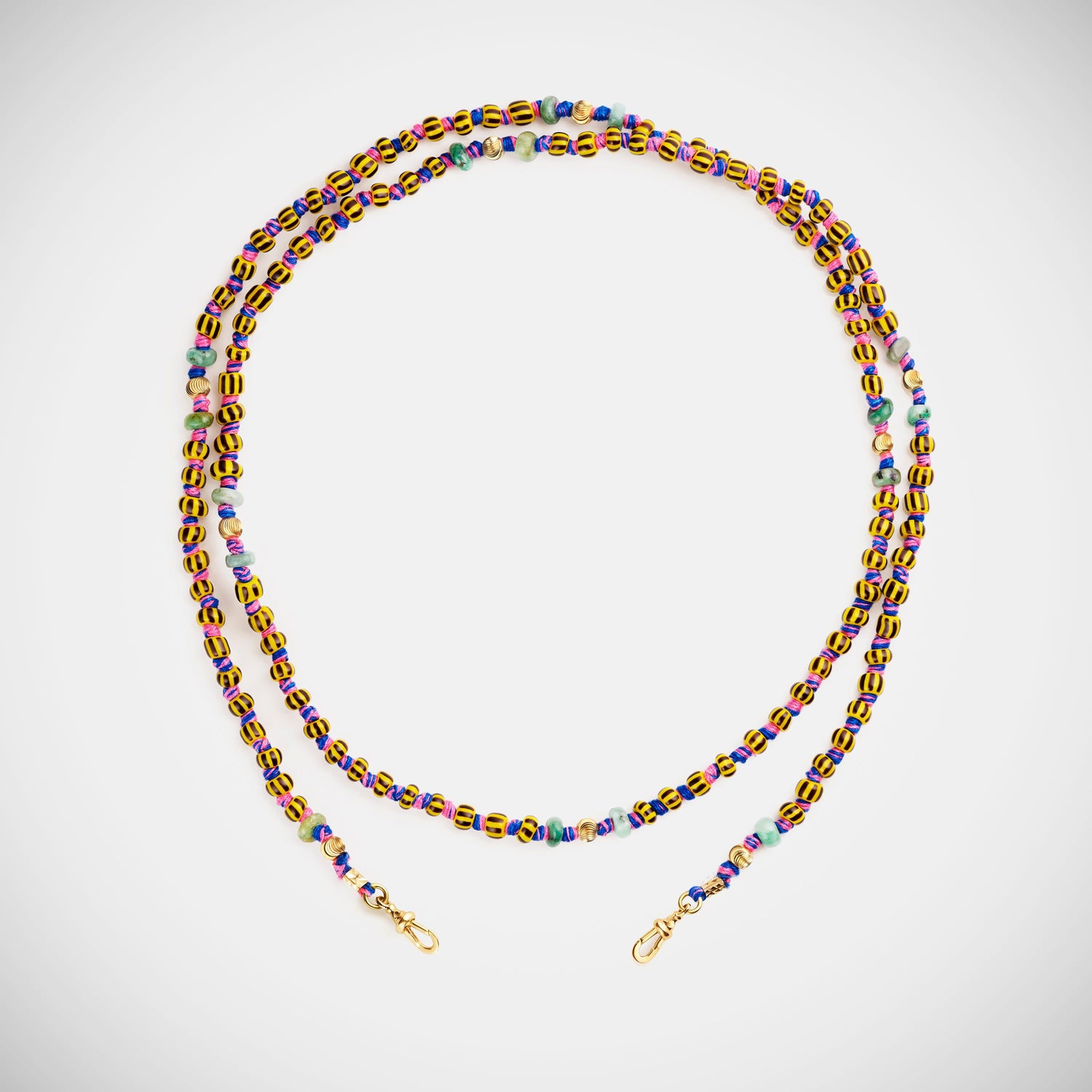 Marie Lichtenberg Staging Link Mauli beads ghana yellow & black 73cm