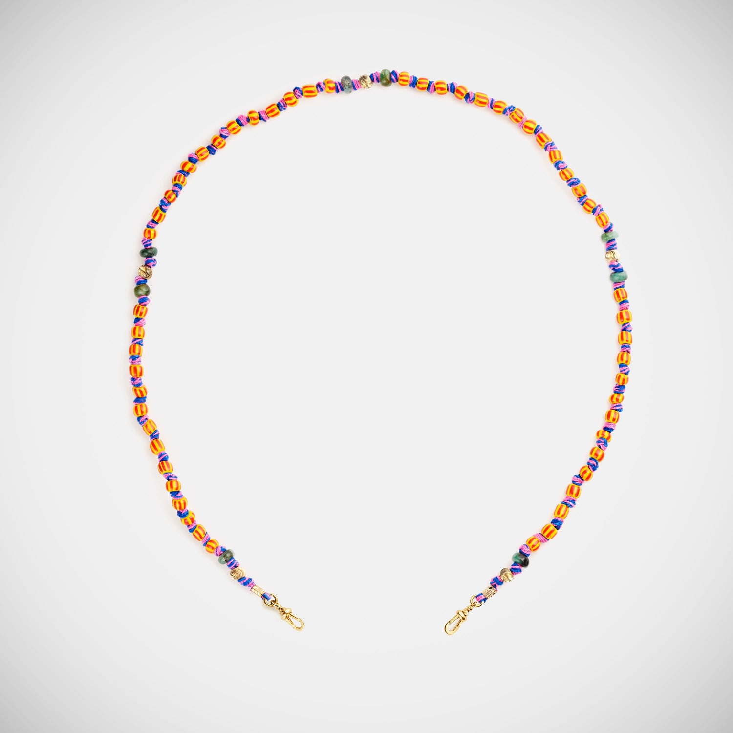 Marie Lichtenberg Staging Link Mauli beads ghana yellow & red 35cm