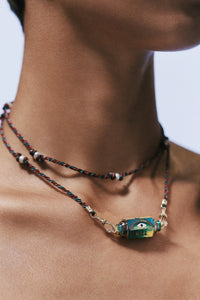 Marie Lichtenberg Staging Link Mauli Silky Burgundy and Green 73cm