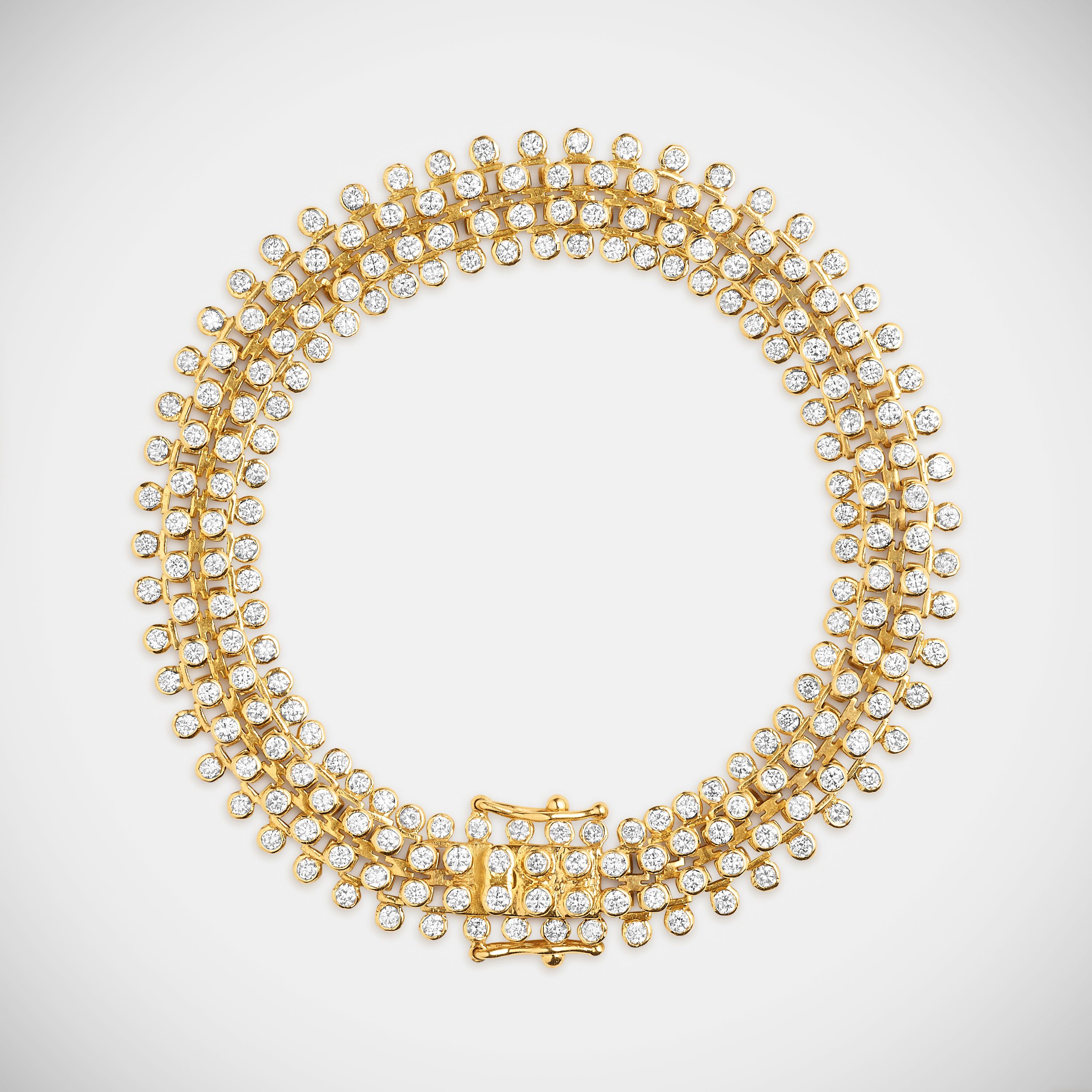 Marie Lichtenberg Staging Chain Mesh Diamonds Bracelet 16cm