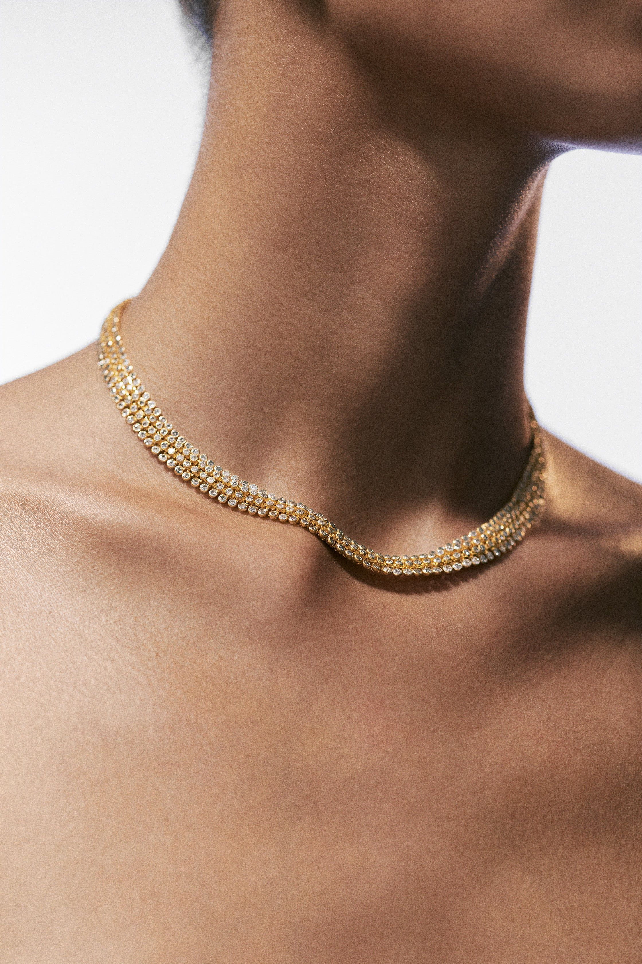 Marie Lichtenberg Staging Chain Mesh Diamonds Rivière 37cm