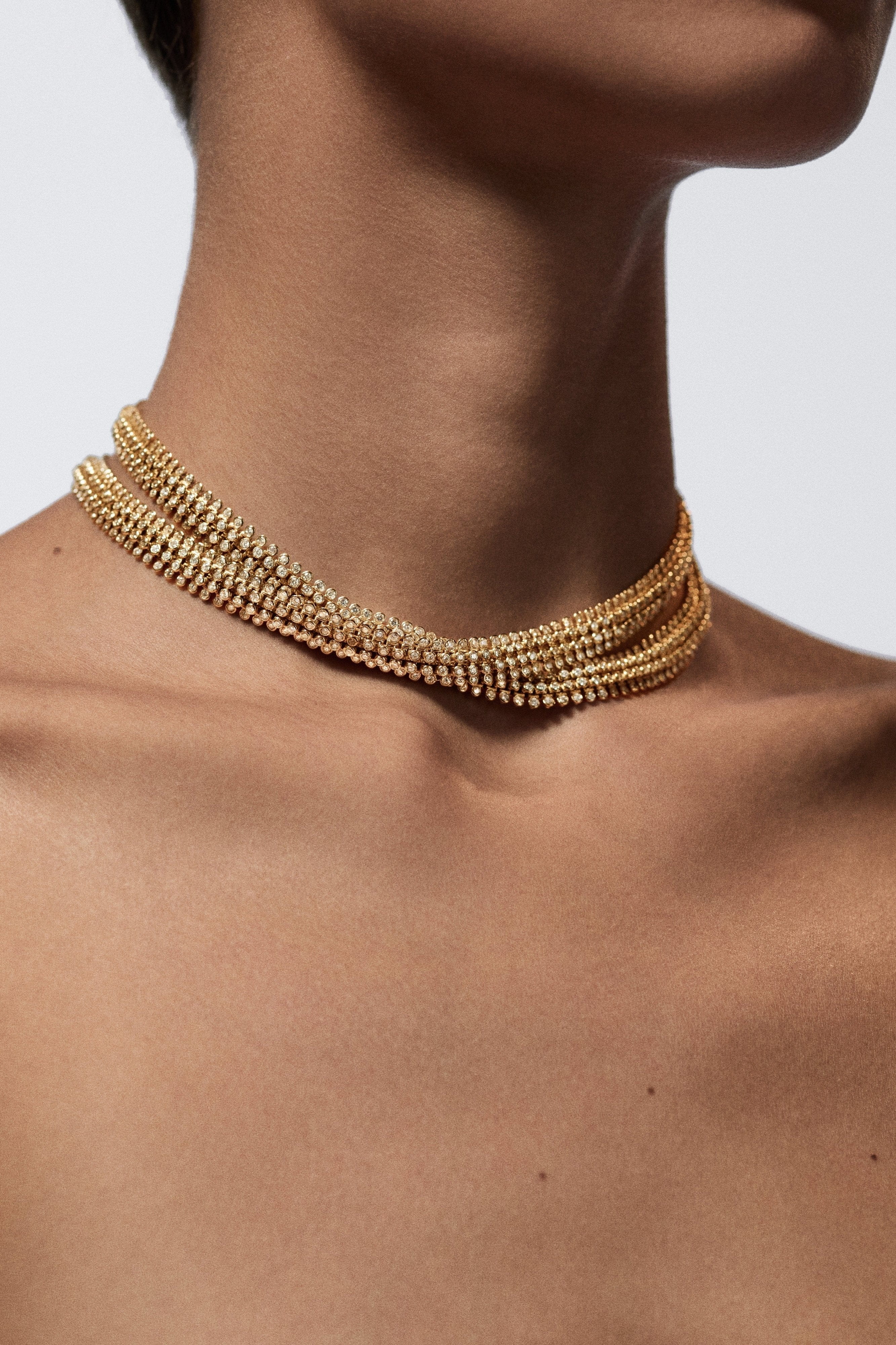 Marie Lichtenberg Staging Chain Mesh Diamonds Rivière 73cm