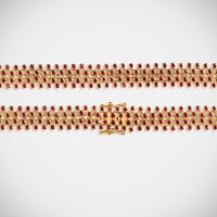 Marie Lichtenberg Staging Chain Mesh Ruby Bracelet 16cm