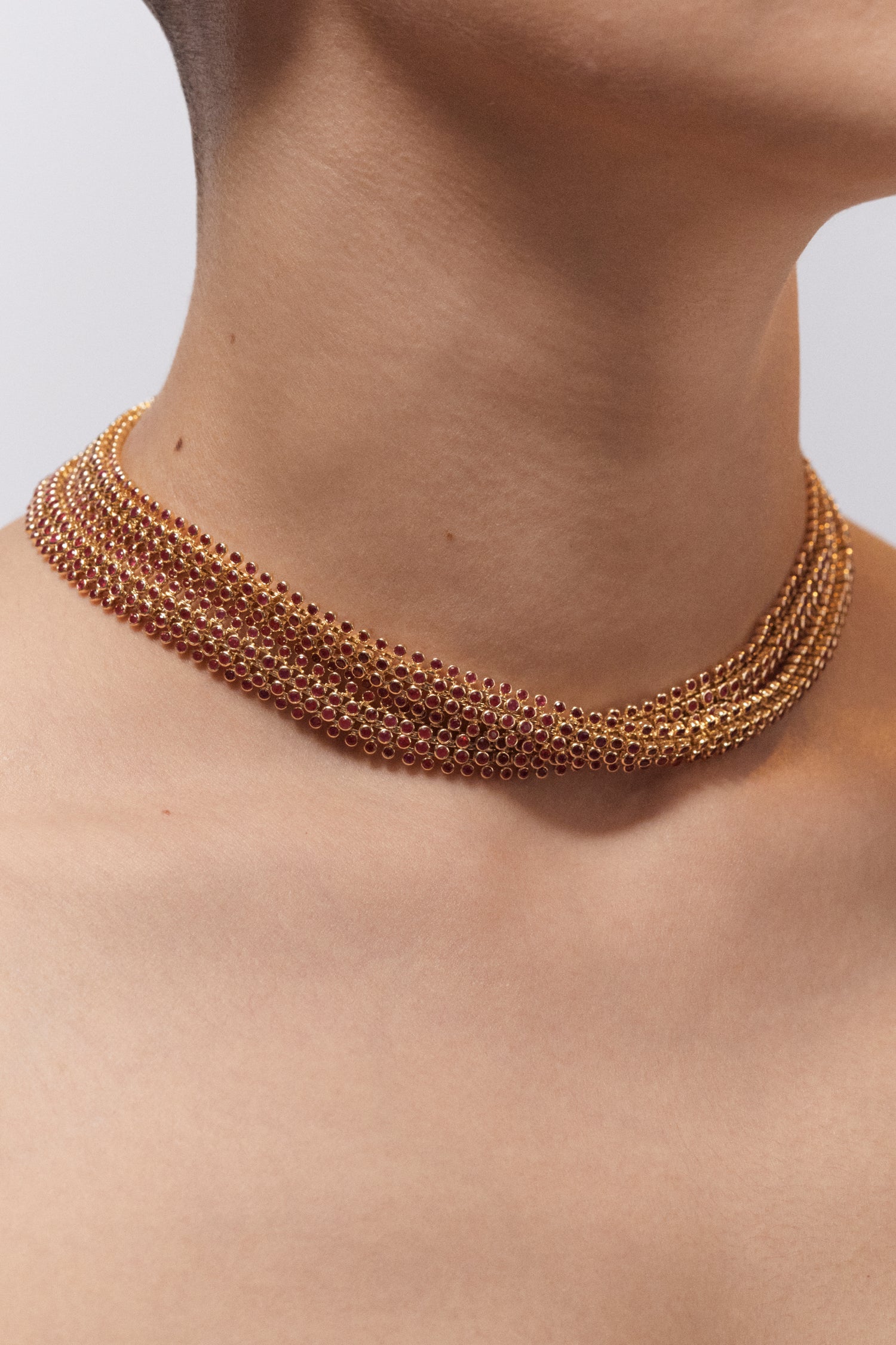 Marie Lichtenberg Staging Chain Mesh Ruby Rivière 73cm