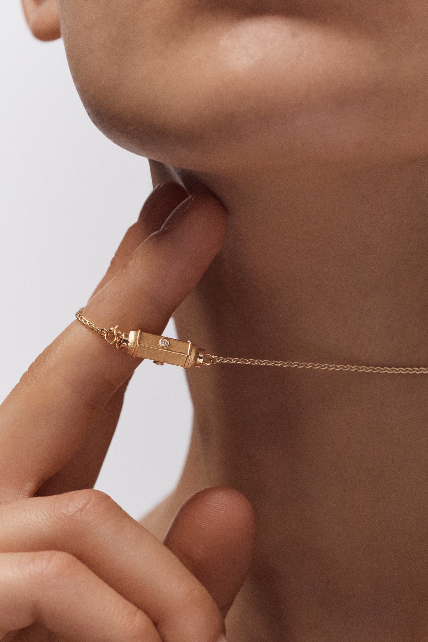 Marie Lichtenberg Staging Baby locket Micro coco diamonds locket necklace