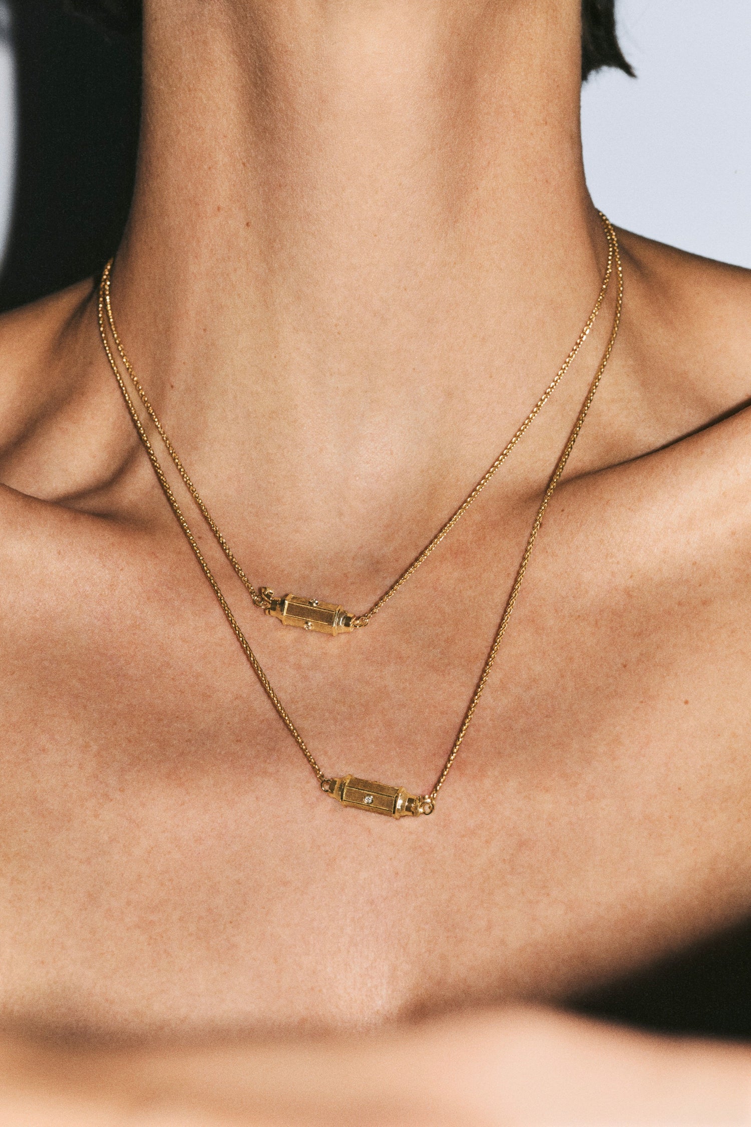 Marie Lichtenberg Staging Baby locket Micro coco diamonds locket necklace