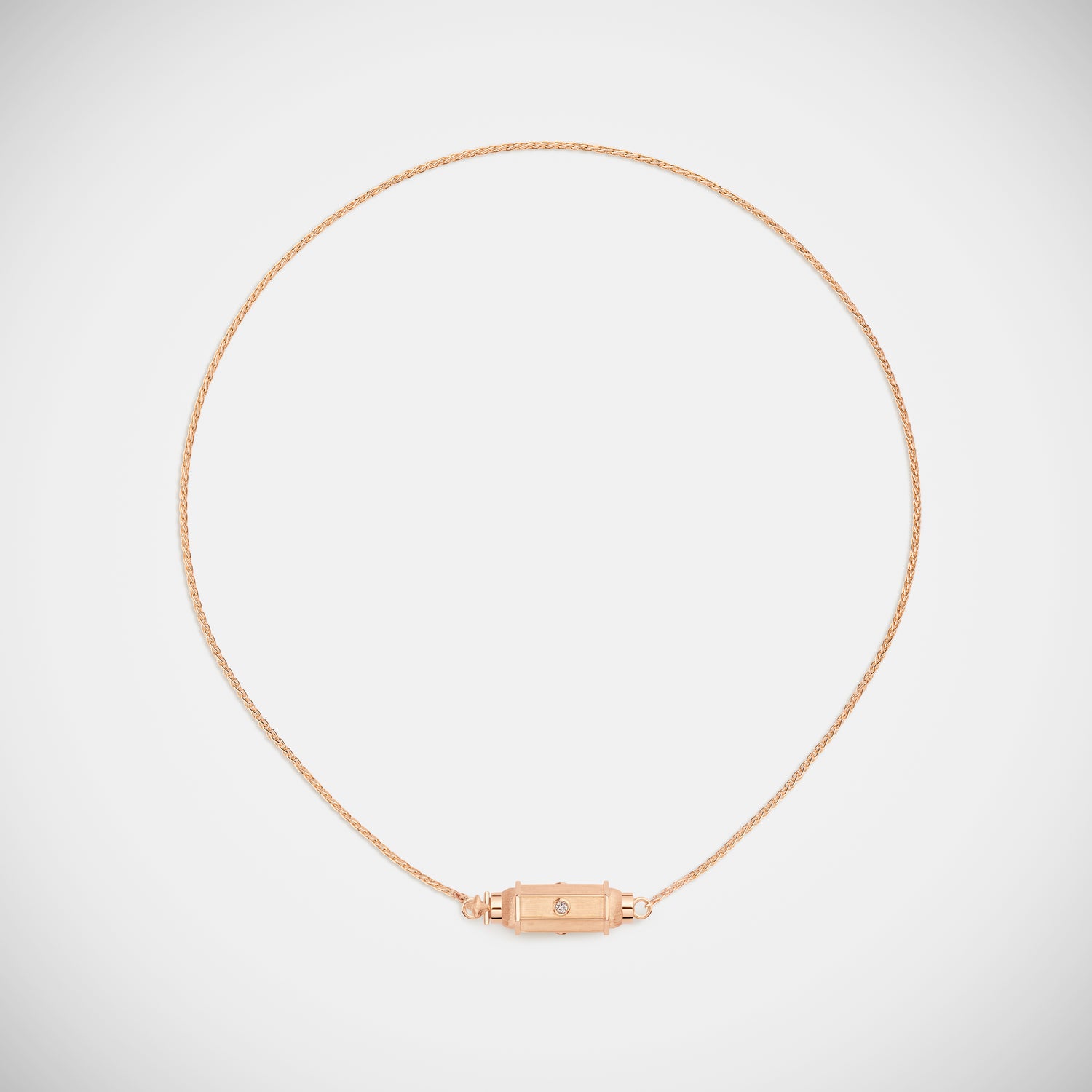 Marie Lichtenberg Staging Baby locket Micro coco diamonds rose gold locket necklace