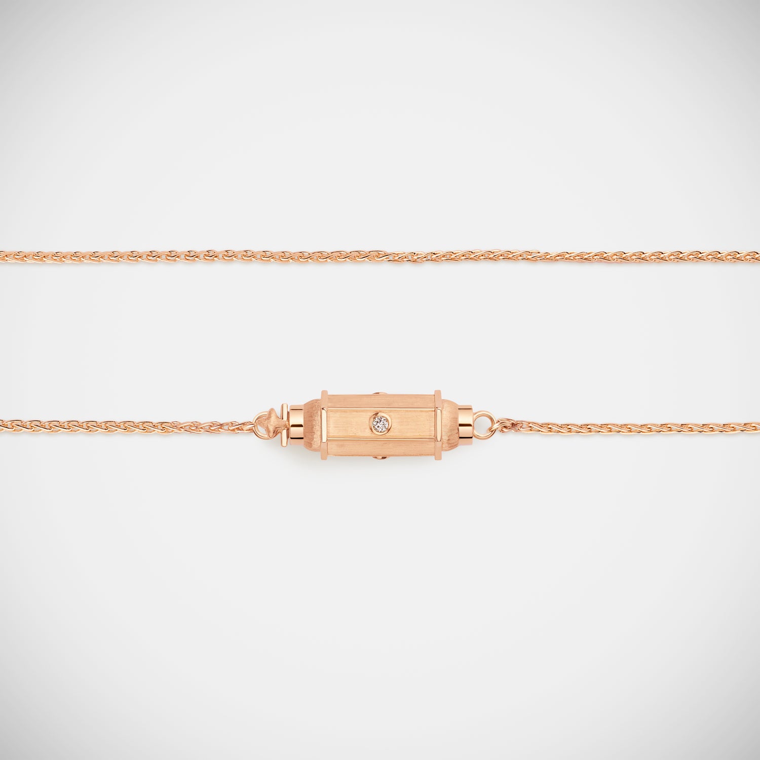 Marie Lichtenberg Staging Baby locket Micro coco diamonds rose gold locket necklace