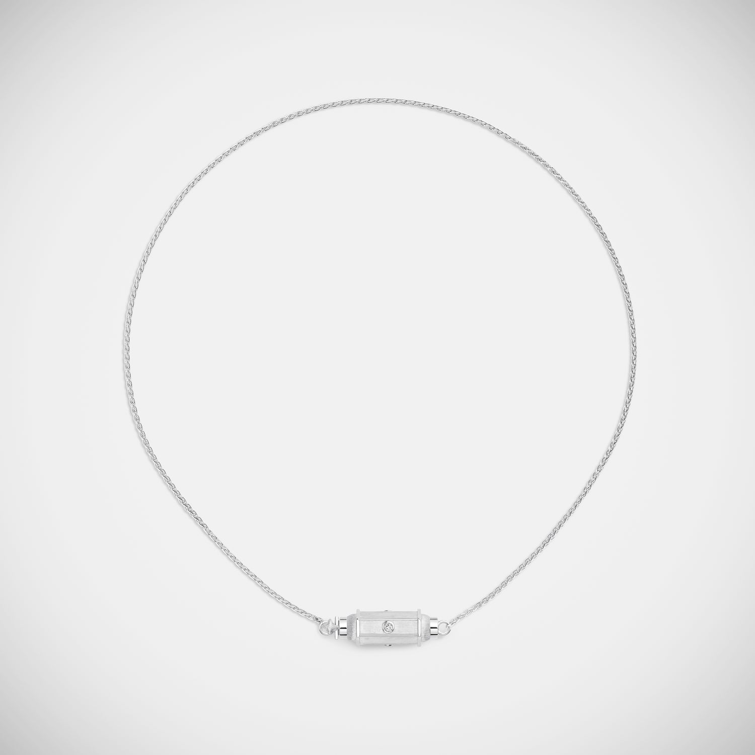 Marie Lichtenberg Staging Baby locket Micro coco diamonds white gold locket necklace