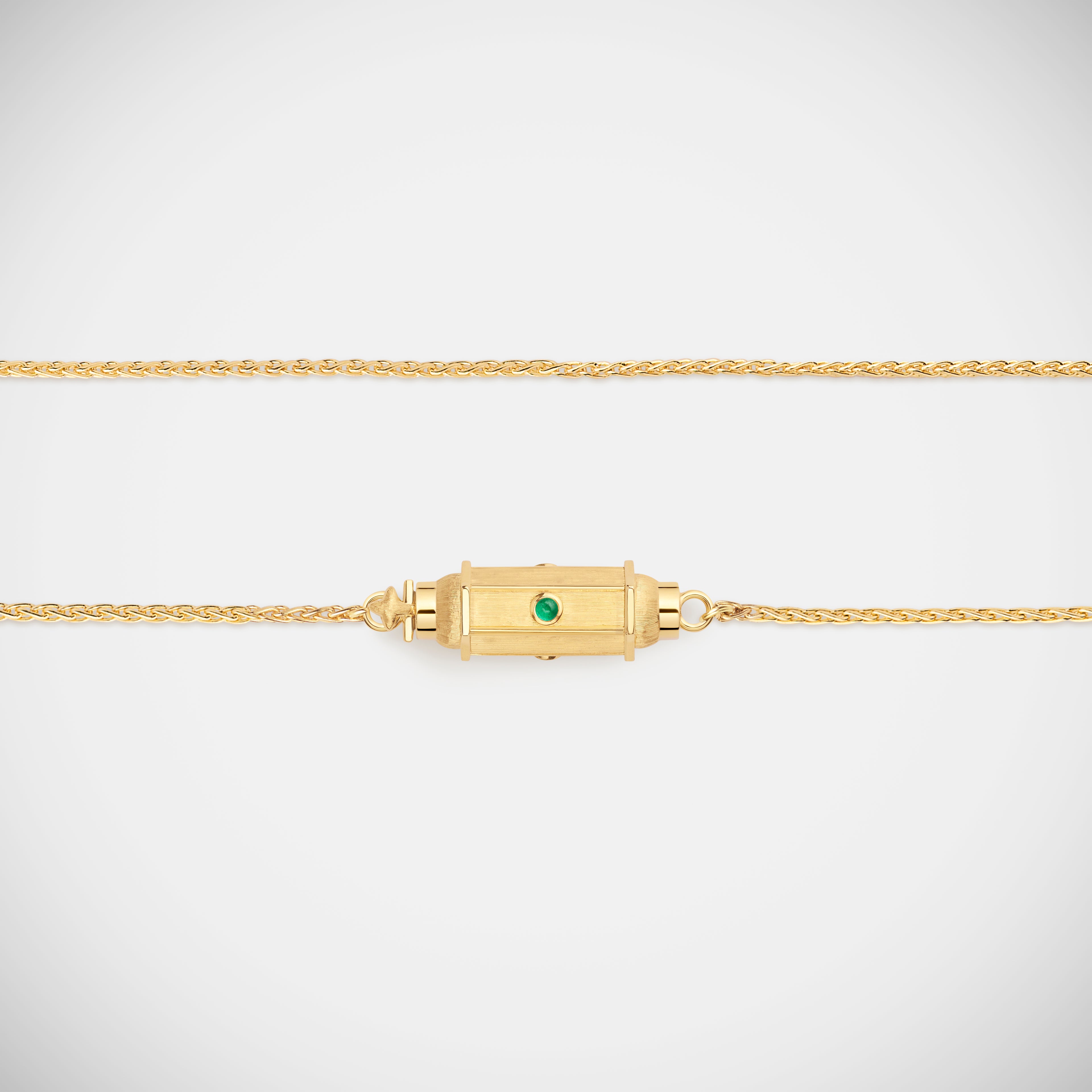 Marie Lichtenberg Staging Baby locket Micro coco emerald locket necklace