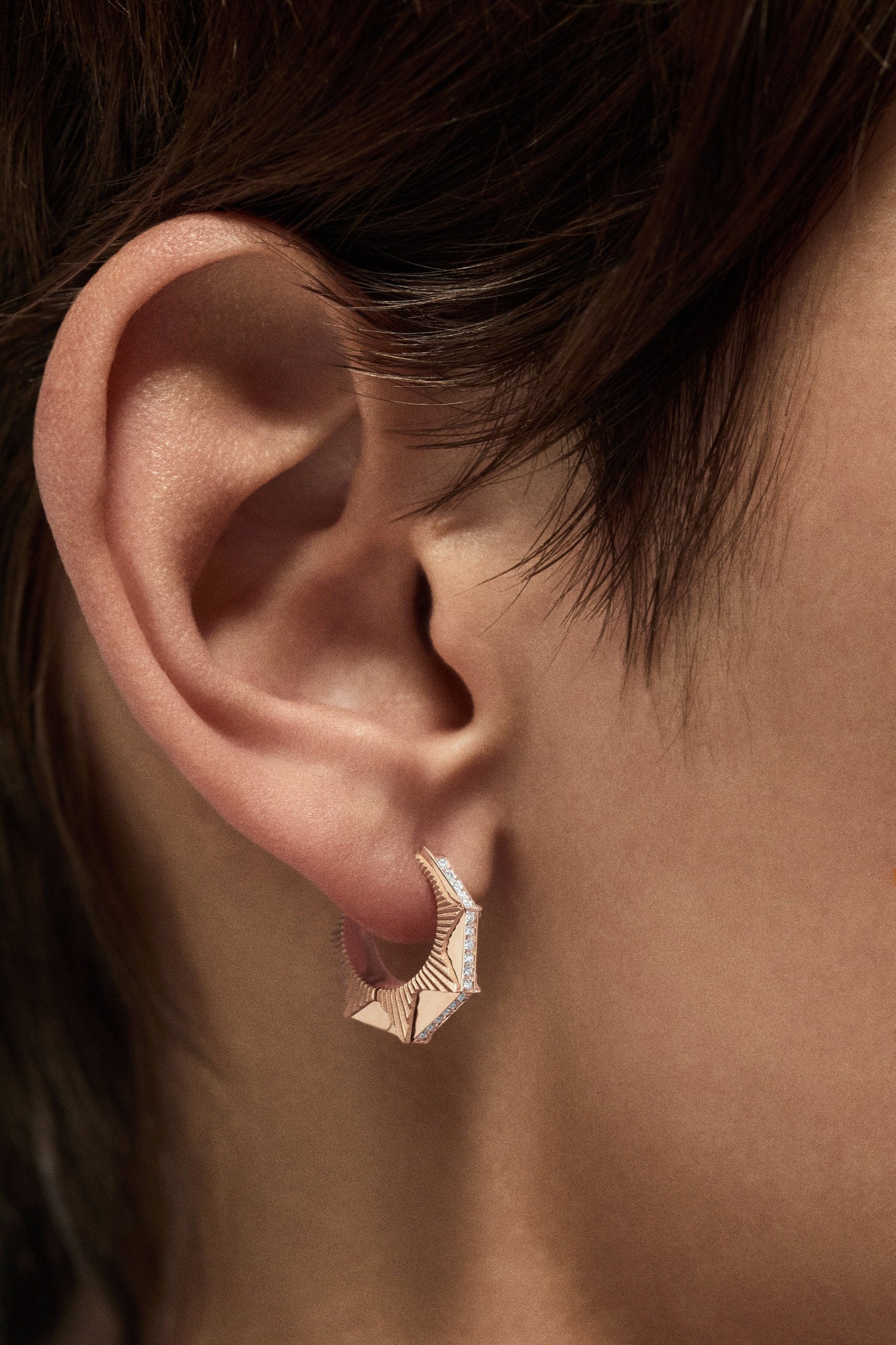 Marie Lichtenberg Staging Earring NYC Diamond Rose Earring small